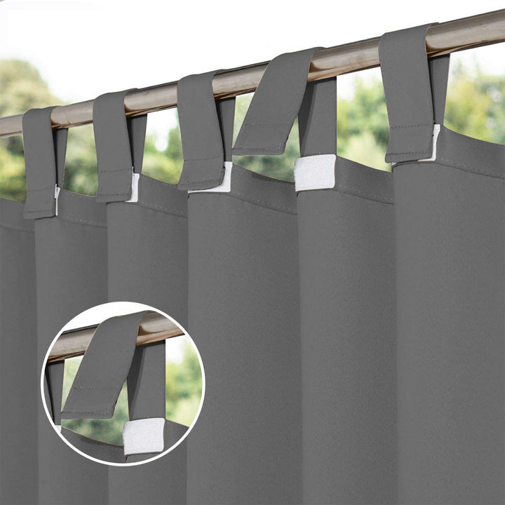 Suchoutdoor Outdoor Waterproof Curtains, Velcro Tab Top, for Porch/Pavilion/Patio, 1 Panel