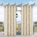 Floral Outdoor Waterproof Grommet Top Curtains, 1 Panel