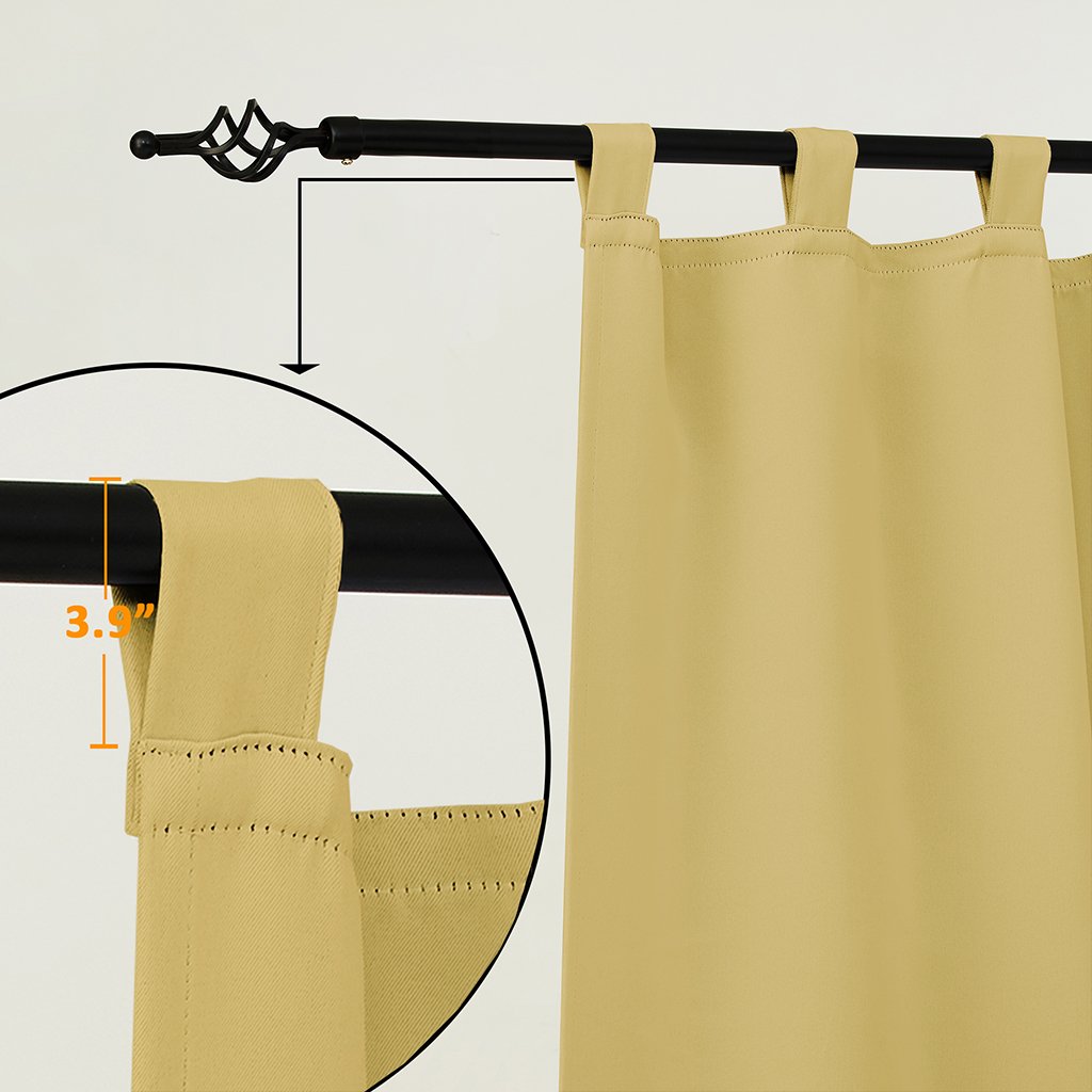 Suchoutdoor Outdoor Waterproof Curtains, Tab Top, for Porch/Pavilion/Patio, 1 Panel