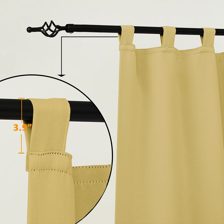 Suchoutdoor Outdoor Waterproof Curtains, Tab Top, for Porch/Pavilion/Patio, 1 Panel
