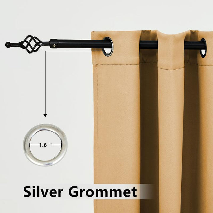 Suchoutdoor Outdoor Waterproof Curtains, Grommet Top Silver, for Porch/Pavilion/Patio, 1 Panel