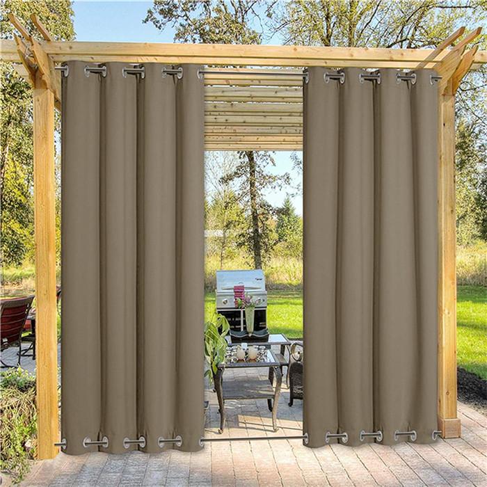 Suchoutdoor Outdoor Waterproof Curtains, Top Bottom Grommet, for Porch/Pavilion/Patio, 1 Panel