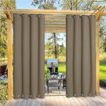 Suchoutdoor Outdoor Waterproof Curtains, Top Bottom Grommet, for Porch/Pavilion/Patio, 1 Panel