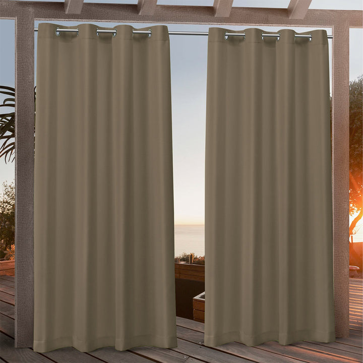 Suchoutdoor Outdoor Waterproof Curtains, Grommet Top Silver, for Porch/Pavilion/Patio, 1 Panel