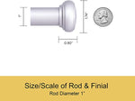 Curtain Rod 37" to 72" / 72” to 144” Adjustable, 1 Inch Diameter Curtain Rods, Black Or Brushed Nickel Adjustable Curtain Rod