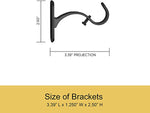 Curtain Rod 37" to 72" / 72” to 144” Adjustable, 1 Inch Diameter Curtain Rods, Black Or Brushed Nickel Adjustable Curtain Rod