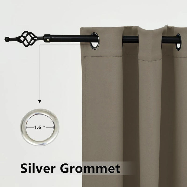 Suchoutdoor Outdoor Waterproof Curtains, Grommet Top Silver, for Porch/Pavilion/Patio, 1 Panel