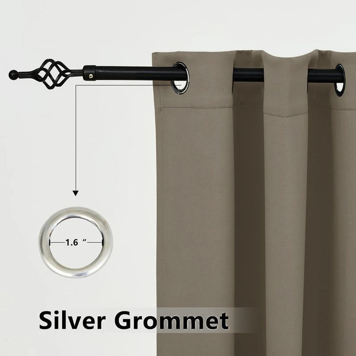 Suchoutdoor Outdoor Waterproof Curtains, Top Bottom Grommet, for Porch/Pavilion/Patio, 1 Panel
