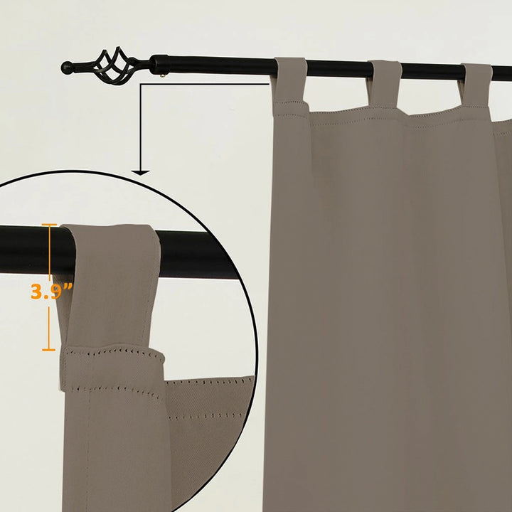 Suchoutdoor Outdoor Waterproof Curtains, Tab Top, for Porch/Pavilion/Patio, 1 Panel