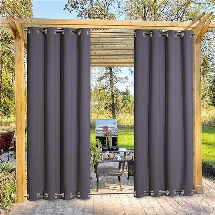 Suchoutdoor Outdoor Waterproof Curtains, Top Bottom Grommet, for Porch/Pavilion/Patio, 1 Panel