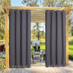 Suchoutdoor Outdoor Waterproof Curtains, Top Bottom Grommet, for Porch/Pavilion/Patio, 1 Panel