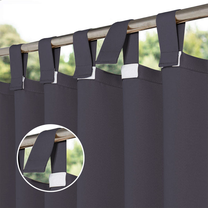 Suchoutdoor Outdoor Waterproof Curtains, Velcro Tab Top, for Porch/Pavilion/Patio, 1 Panel