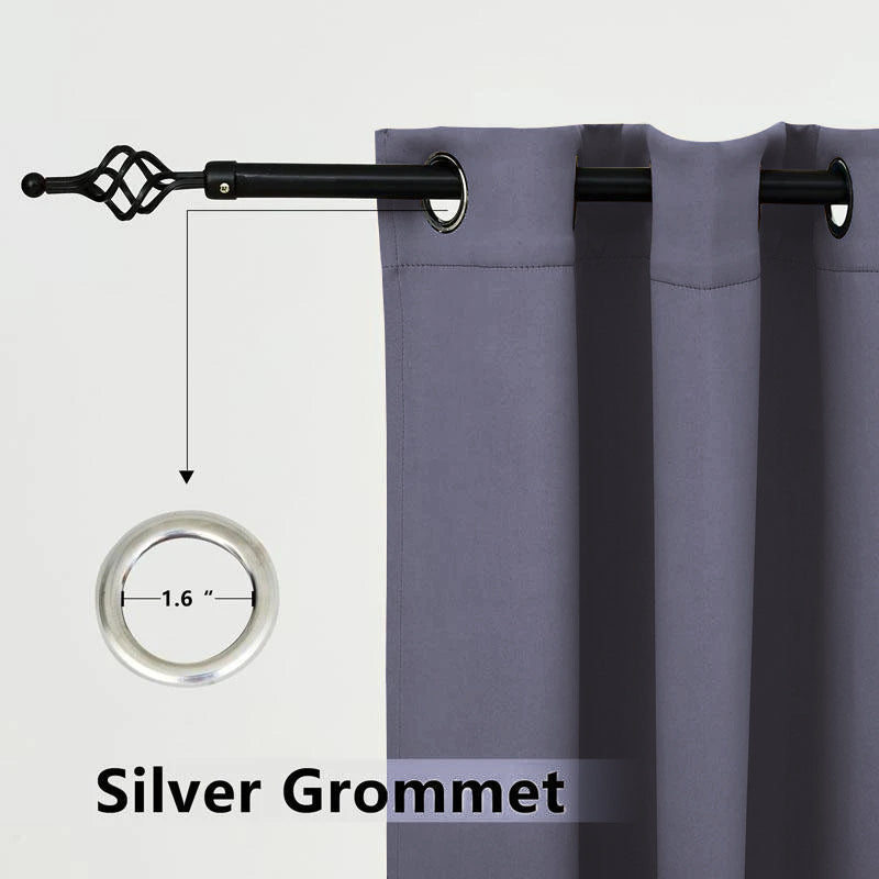 Suchoutdoor Outdoor Waterproof Curtains, Top Bottom Grommet, for Porch/Pavilion/Patio, 1 Panel