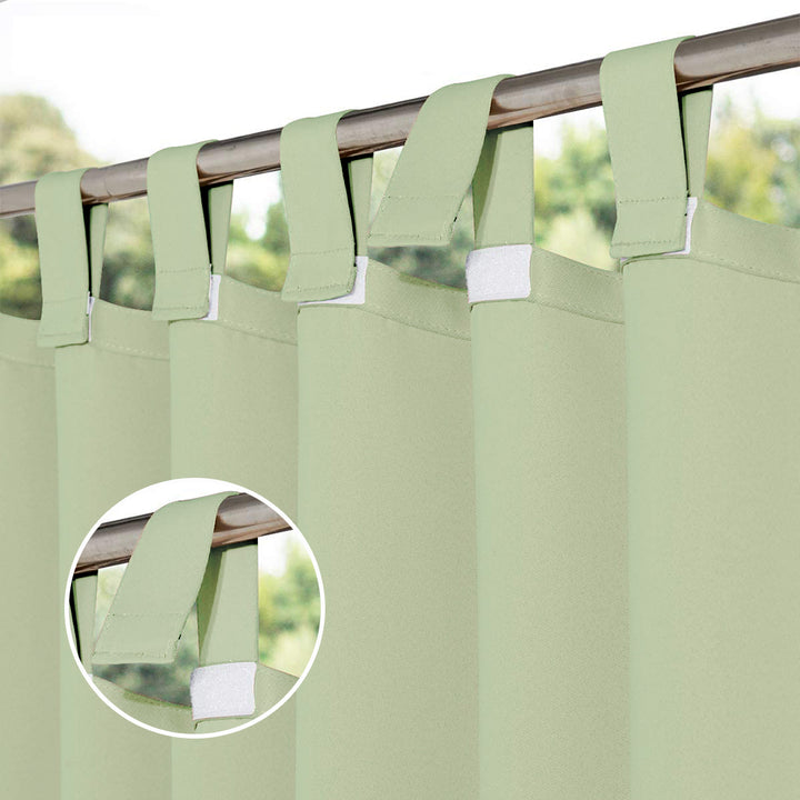 Suchoutdoor Outdoor Waterproof Curtains, Velcro Tab Top, for Porch/Pavilion/Patio, 1 Panel