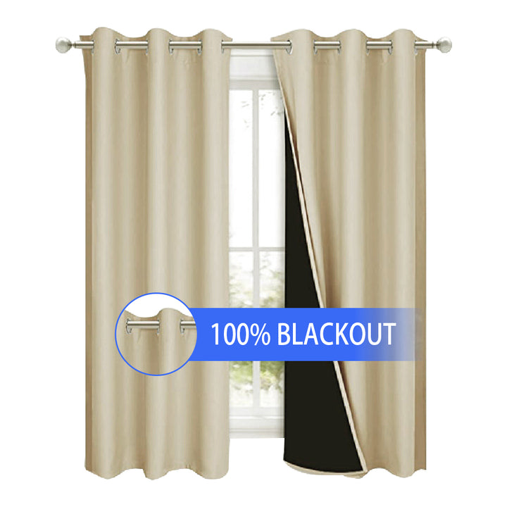 100% Blackout Sound Insulation Room Window &amp; Patio Curtain Panels, 1 Pcs