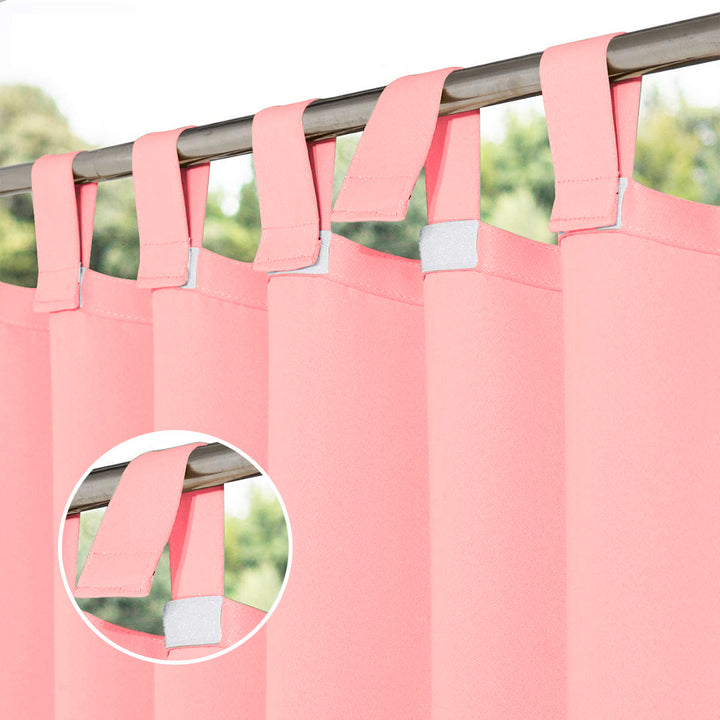 Suchoutdoor Outdoor Waterproof Curtains, Velcro Tab Top, for Porch/Pavilion/Patio, 1 Panel