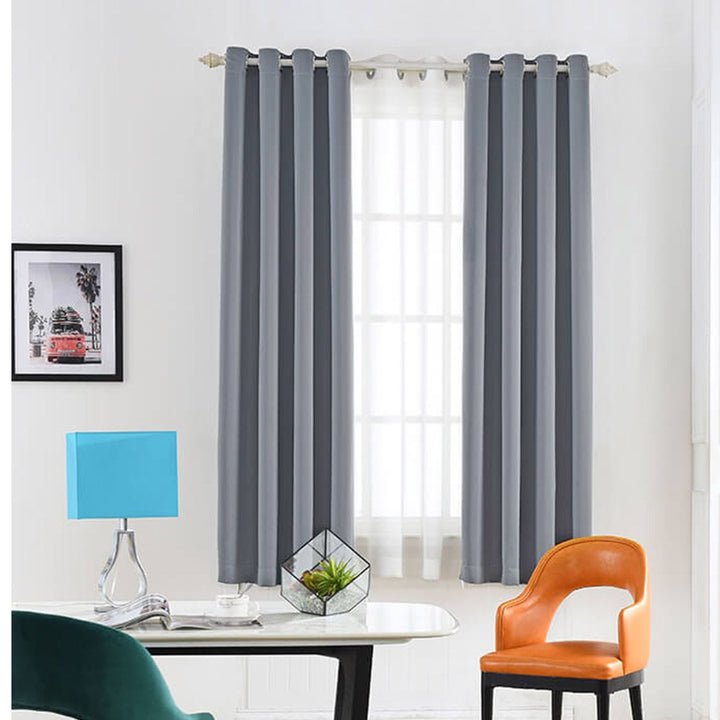 Suchoutdoor Flame Retardant Curtains, Grommet Top Silver, for Schools/Hospitals/Houses, 1 Panel