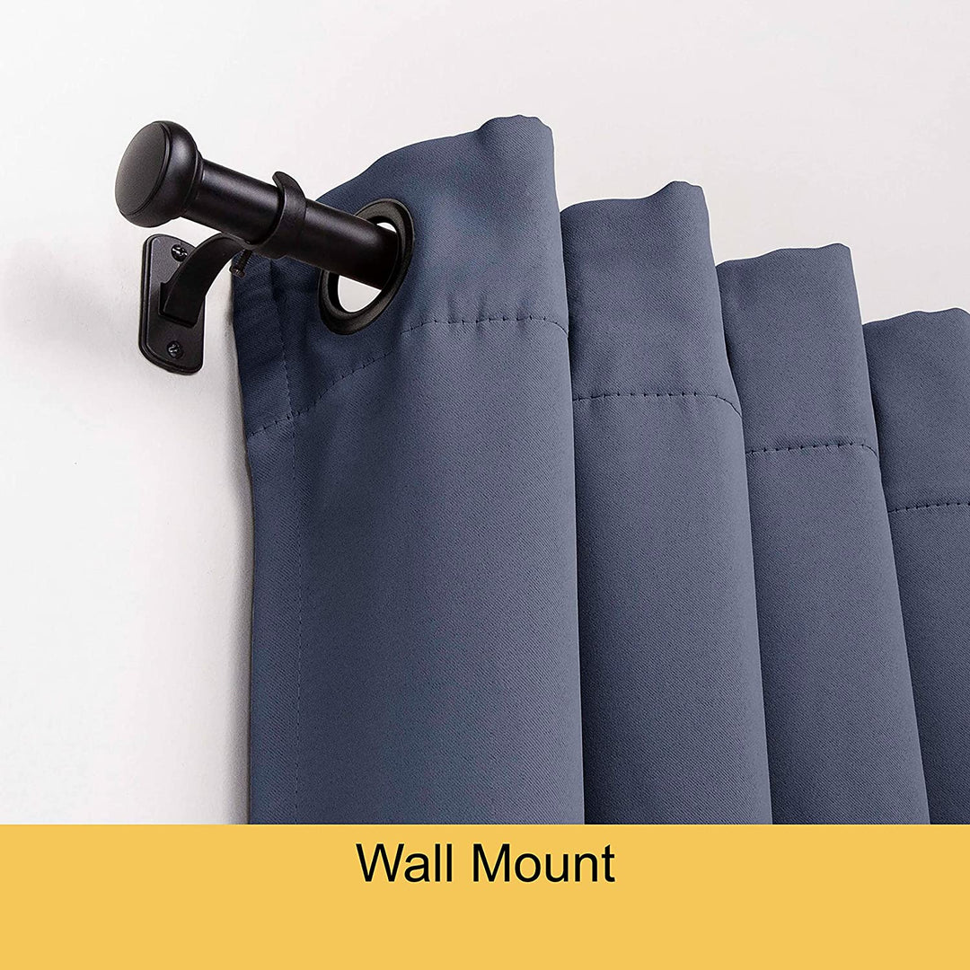Curtain Rod 37" to 72" / 72” to 144” Adjustable, 1 Inch Diameter Curtain Rods, Black Or Brushed Nickel Adjustable Curtain Rod