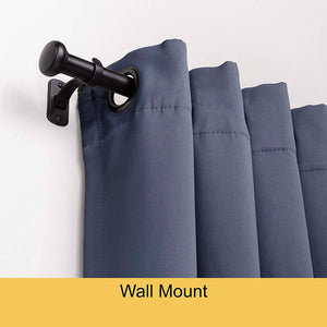 Curtain Rod 37" to 72" / 72” to 144” Adjustable, 1 Inch Diameter Curtain Rods, Black Or Brushed Nickel Adjustable Curtain Rod