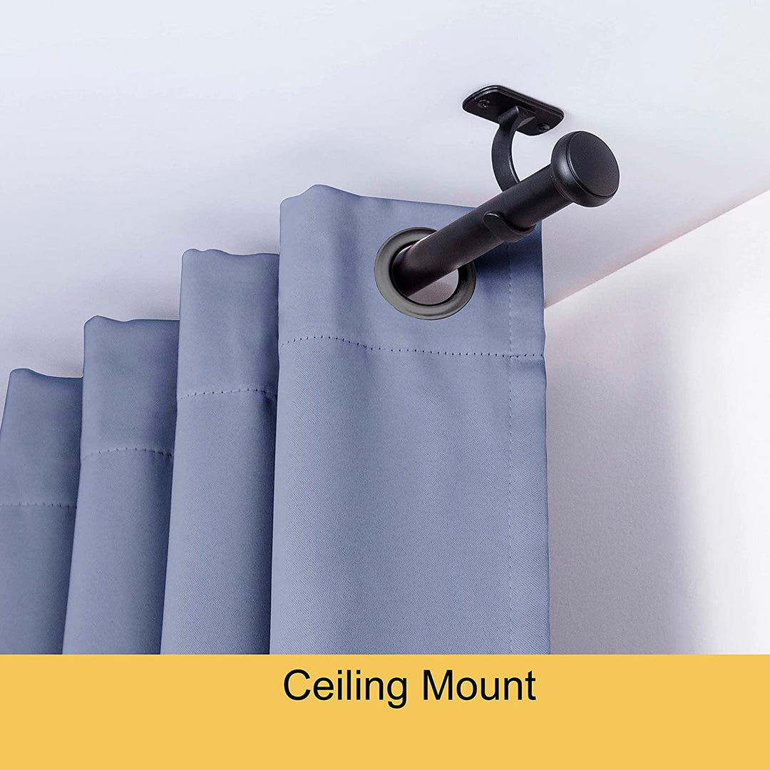 Curtain Rod 37" to 72" / 72” to 144” Adjustable, 1 Inch Diameter Curtain Rods, Black Or Brushed Nickel Adjustable Curtain Rod