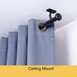 Curtain Rod 37" to 72" / 72” to 144” Adjustable, 1 Inch Diameter Curtain Rods, Black Or Brushed Nickel Adjustable Curtain Rod