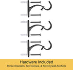 Curtain Rod 37" to 72" / 72” to 144” Adjustable, 1 Inch Diameter Curtain Rods, Black Or Brushed Nickel Adjustable Curtain Rod