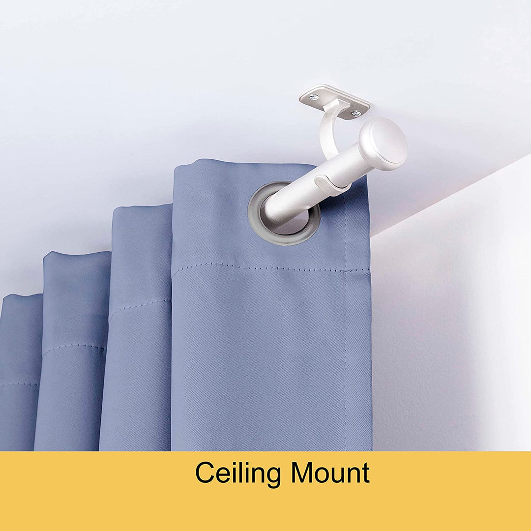 Curtain Rod 37" to 72" / 72” to 144” Adjustable, 1 Inch Diameter Curtain Rods, Black Or Brushed Nickel Adjustable Curtain Rod