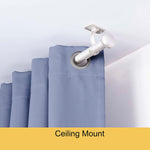 Curtain Rod 37" to 72" / 72” to 144” Adjustable, 1 Inch Diameter Curtain Rods, Black Or Brushed Nickel Adjustable Curtain Rod