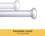 Curtain Rod 37" to 72" / 72” to 144” Adjustable, 1 Inch Diameter Curtain Rods, Black Or Brushed Nickel Adjustable Curtain Rod