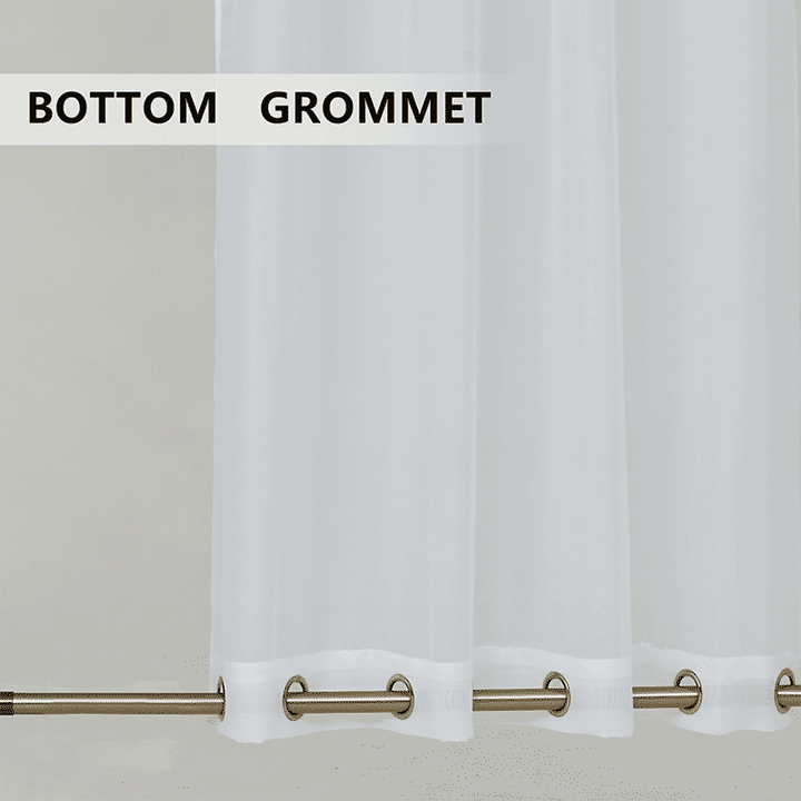 Suchoutdoor Outdoor Waterproof Curtains Sheer, Top Bottom Grommet, for Porch/Pavilion/Patio, 1 Panel