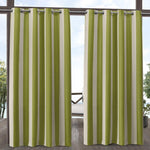 Striped Outdoor Waterproof Grommet Top Curtains, 1 Panel
