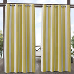 Striped Outdoor Waterproof Grommet Top Curtains, 1 Panel