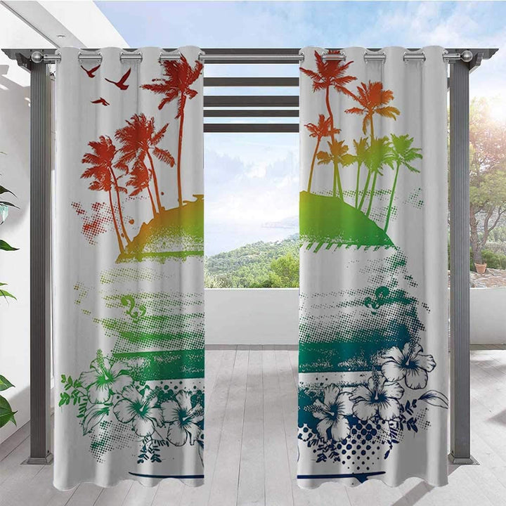 Custom Photo Print Outdoor Curtains, Use one picture for two piece curtains, minimum 2 pcs
