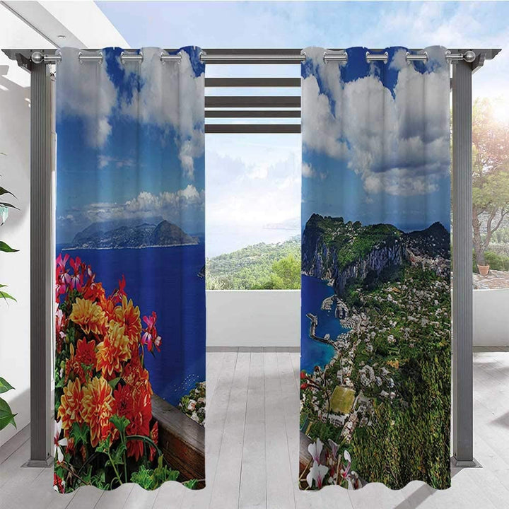 Custom Photo Print Outdoor Curtains, Use one picture for two piece curtains, minimum 2 pcs