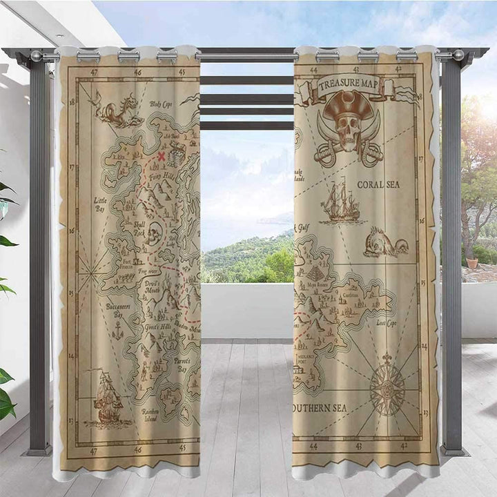 Custom Photo Print Outdoor Curtains, Use one picture for two piece curtains, minimum 2 pcs