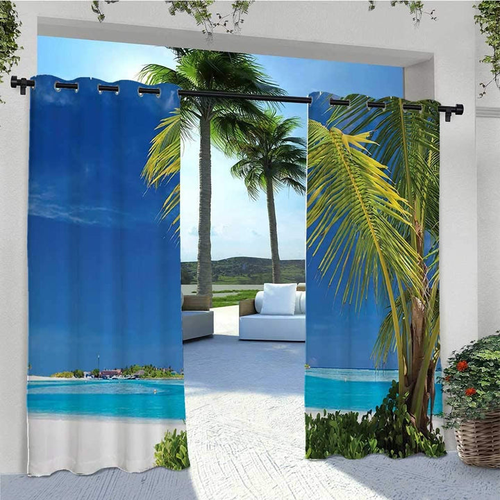 Custom Photo Print Outdoor Curtains, Use one picture for two piece curtains, minimum 2 pcs