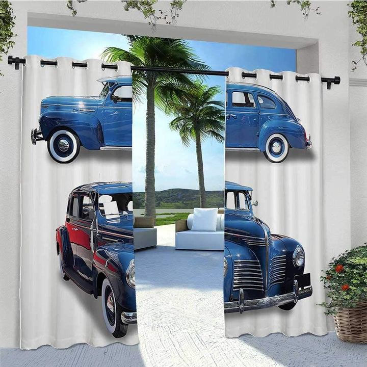 Custom Photo Print Outdoor Curtains, Use one picture for two piece curtains, minimum 2 pcs
