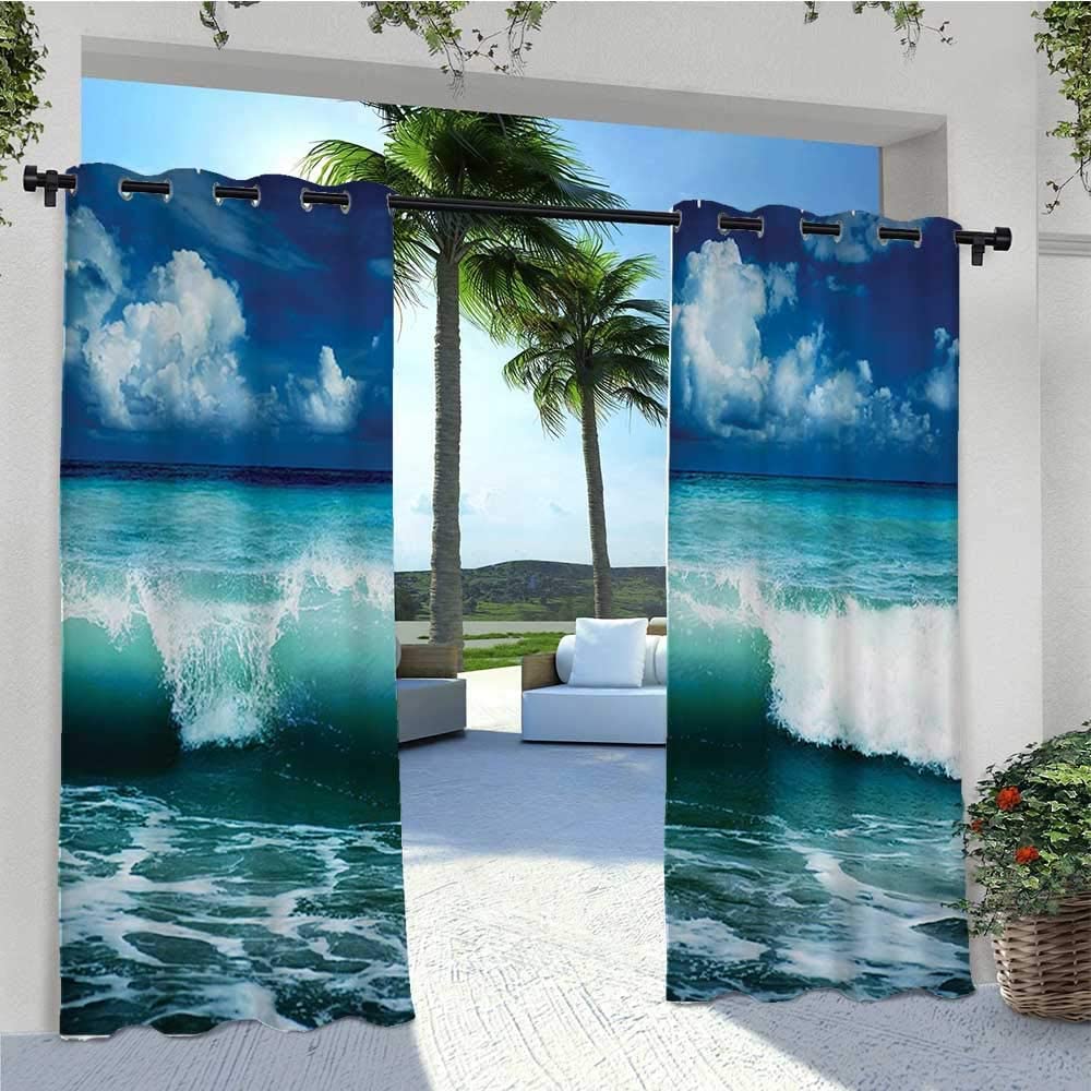 Custom Photo Print Outdoor Curtains, Use one picture for two piece curtains, minimum 2 pcs
