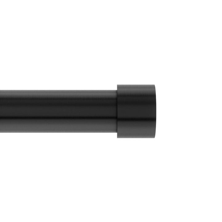 Curtain Rod 120" to 180" Adjustable, Black Curtain Rod Includes 2 Matching Finials, Brackets &amp; Hardware, 1 Inch Diameter Curtain Rod