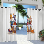 Custom Photo Print Outdoor Curtains, Use one picture for two piece curtains, minimum 2 pcs