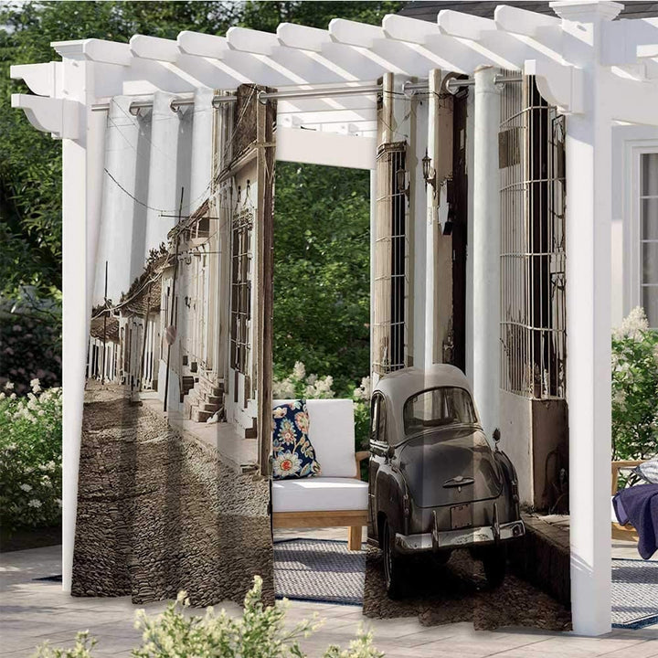 Custom Photo Print Outdoor Curtains, Use one picture for two piece curtains, minimum 2 pcs