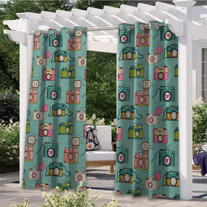 Custom Photo Print Outdoor Curtains, Each piece has the same pattern 1 Pcs