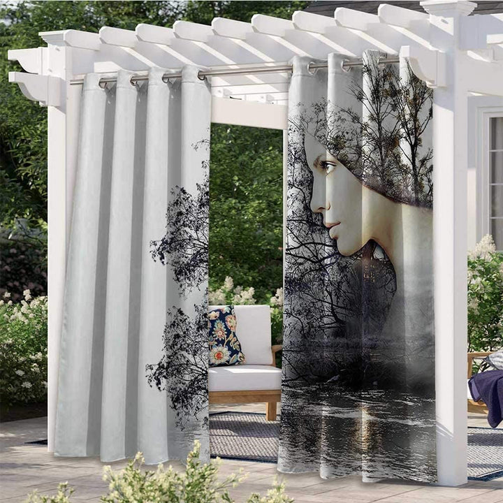 Custom Photo Print Outdoor Curtains, Use one picture for two piece curtains, minimum 2 pcs