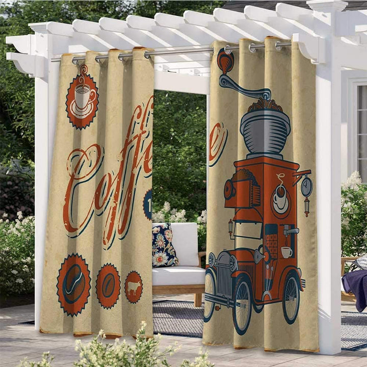 Custom Photo Print Outdoor Curtains, Use one picture for two piece curtains, minimum 2 pcs
