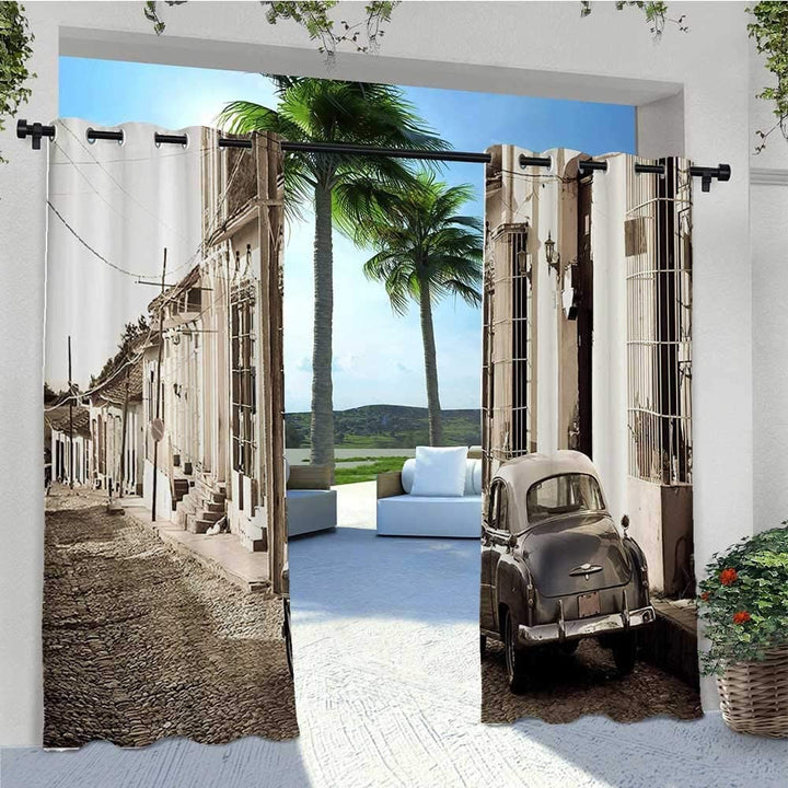 Custom Photo Print Outdoor Curtains, Use one picture for two piece curtains, minimum 2 pcs