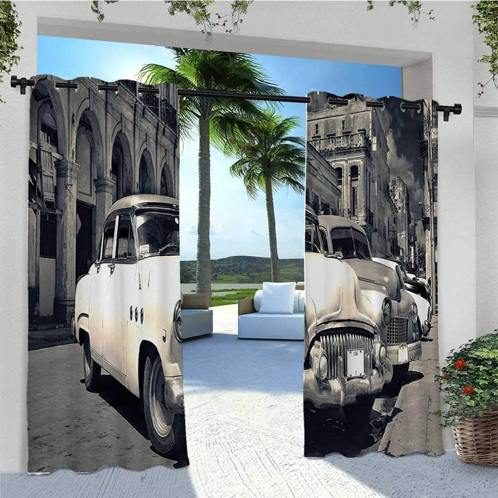 Custom Photo Print Outdoor Curtains, Use one picture for two piece curtains, minimum 2 pcs