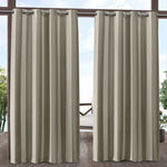 Striped Outdoor Waterproof Grommet Top Curtains, 1 Panel