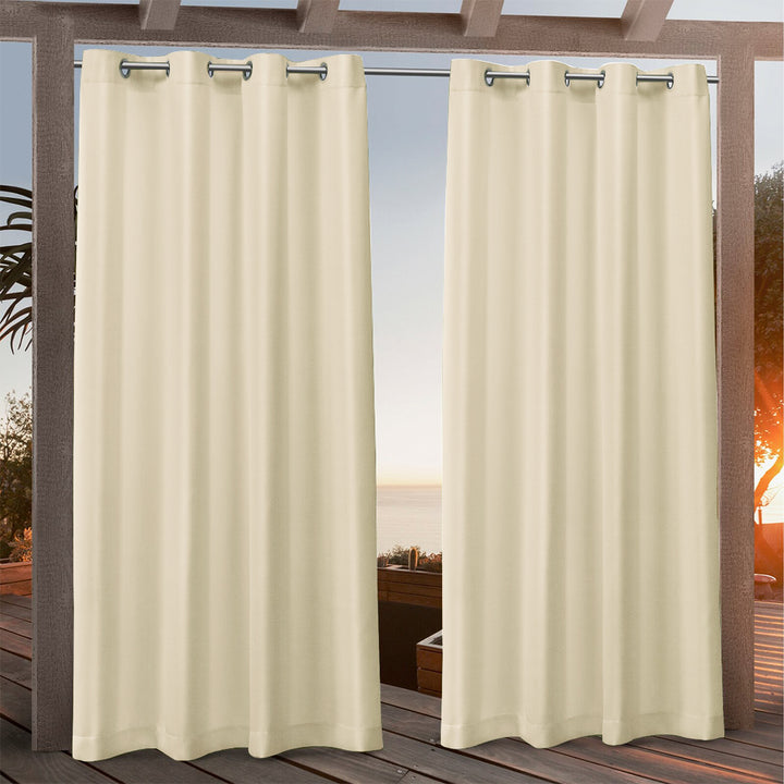 Suchoutdoor Outdoor Waterproof Curtains, Grommet Top Silver, for Porch/Pavilion/Patio, 1 Panel
