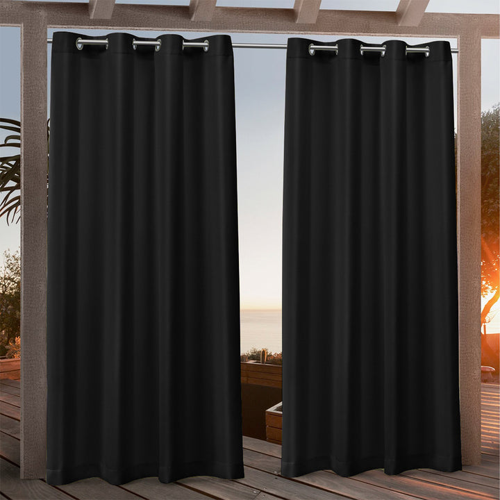 Suchoutdoor Outdoor Waterproof Curtains, Grommet Top Silver, for Porch/Pavilion/Patio, 1 Panel