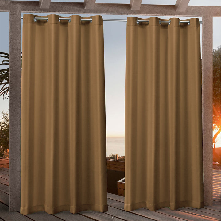 Suchoutdoor Outdoor Waterproof Curtains, Grommet Top Silver, for Porch/Pavilion/Patio, 1 Panel